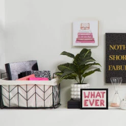 Chevron Collapsible Metal Basket, Medium -Cleaning Essentials Sales chevron collapsible metal basket medium 3