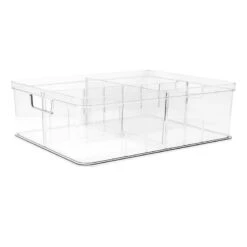 Clear Storage Bin With Divider, Extra Large