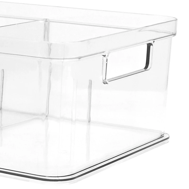 Clear Storage Bin With Divider, Medium 4 Clear Storage Bin With Divider, Medium - Image 2