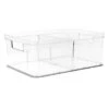 Clear Storage Bin With Divider, Medium 2 Clear Storage Bin With Divider, Medium -Cleaning Essentials Sales clear storage bin with divider medium