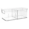 Clear Storage Bin With Divider, Small 1 Clear Storage Bin With Divider, Small -Cleaning Essentials Sales clear storage bin with divider small