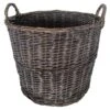 Dark Grey Split Willow Round Basket, Small -Cleaning Essentials Sales dark grey split willow round basket small
