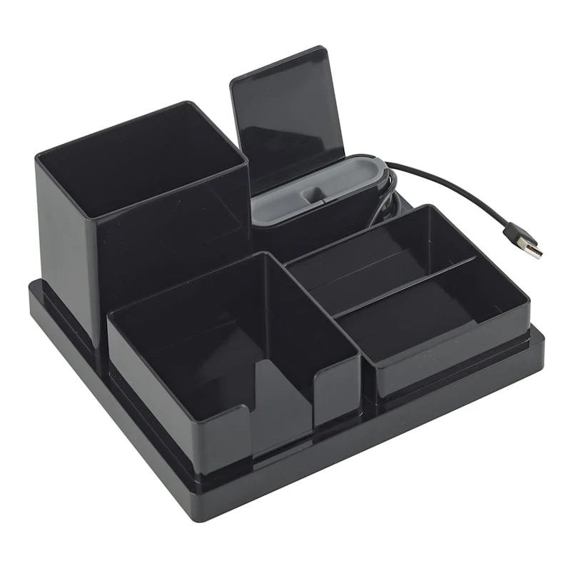 Desk Charging Organizer, Black 3 Desk Charging Organizer, Black