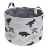 Dinosaur Print Round Storage Bin, Medium 1 Dinosaur Print Round Storage Bin, Medium -Cleaning Essentials Sales dinosaur print round storage bin medium