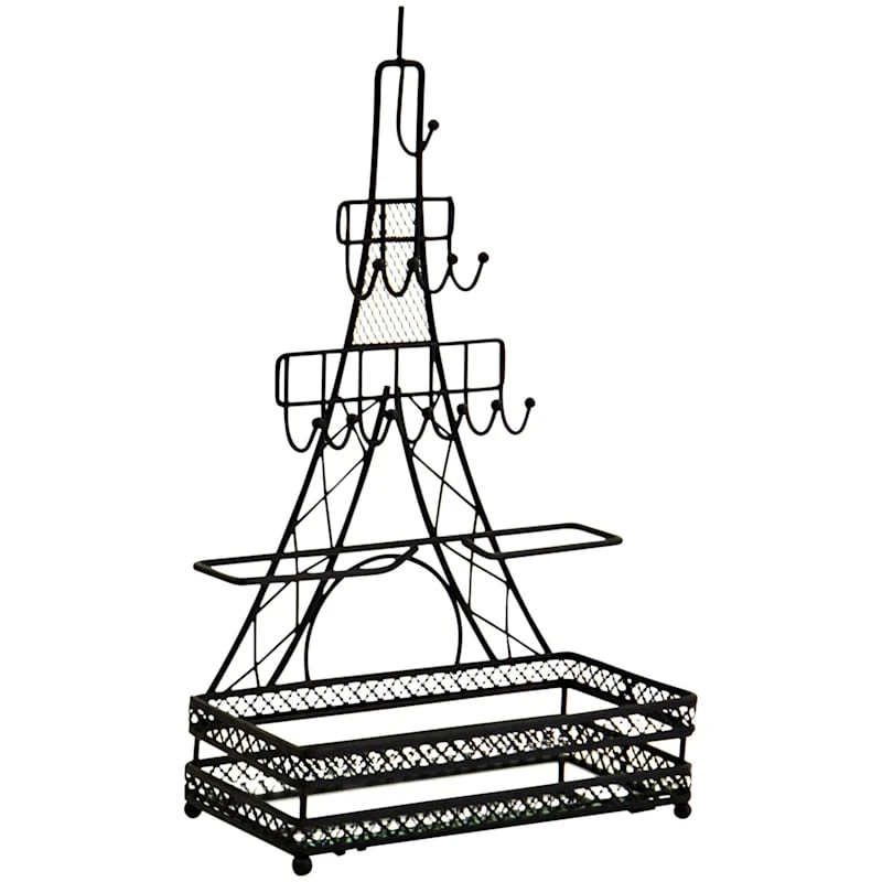 Eiffel Tower Matte Black Wire Decorative Jewelry Stand 3 Eiffel Tower Matte Black Wire Decorative Jewelry Stand