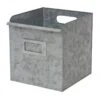 Galvanized Metal Open Square Bin -Cleaning Essentials Sales galvanized metal open square bin