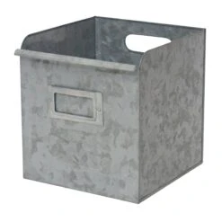 Galvanized Metal Open Square Bin