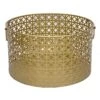 Geo Gold Round Metal Storage Basket, Small