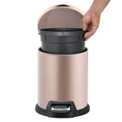 Gold Round Pedal Bin, 5l 11 Gold Round Pedal Bin, 5l -Cleaning Essentials Sales gold round pedal bin 5l 3