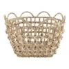 Grace Mitchell Braided Water Hyacinth Basket With Scalloped Edge, Large
