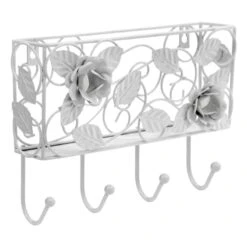 Grace Mitchell Rosa Matte White Mail & Key Wall Rack