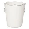 Grace Mitchell White With Silver Edges Trash Bin, 10.2" -Cleaning Essentials Sales grace mitchell white with silver edges trash bin 10.2