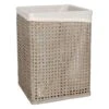 Grey Bamboo Wood Laundry Hamper With Liner, Large