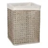 Grey Bamboo Wood Laundry Hamper With Liner, Small -Cleaning Essentials Sales grey bamboo wood laundry hamper with liner small