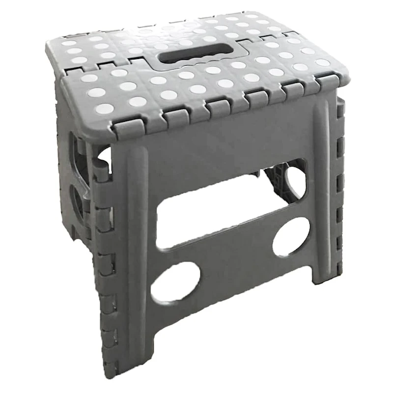 Grey Foldable Step Stool, 13" 3 Grey Foldable Step Stool, 13"