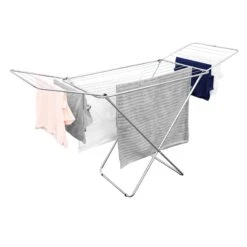 Grey Metal Folding Drying Rack -Cleaning Essentials Sales grey metal folding drying rack 2