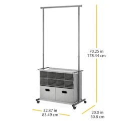 Grey Rolling Closet Organizer 7 Grey Rolling Closet Organizer -Cleaning Essentials Sales grey rolling closet organizer 2