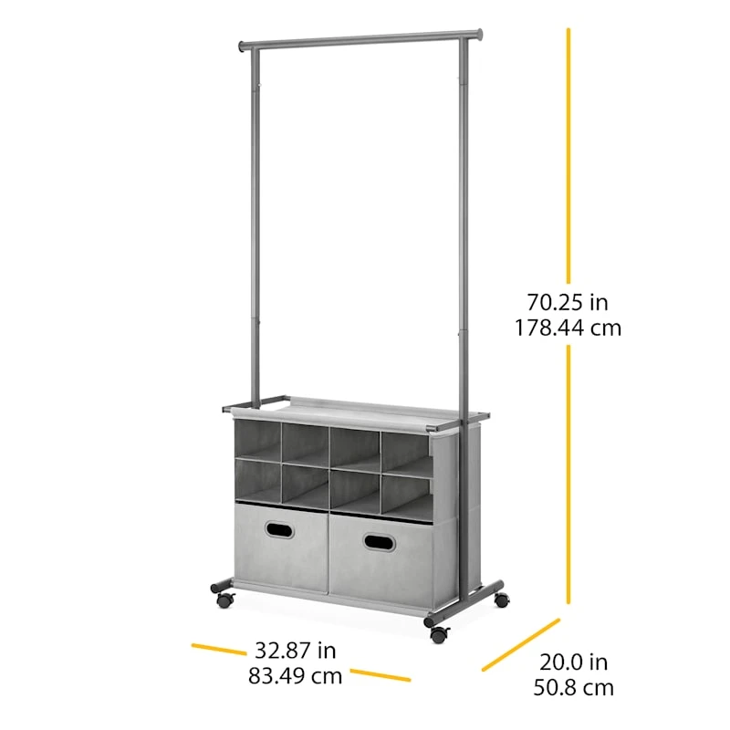 Grey Rolling Closet Organizer 5 Grey Rolling Closet Organizer - Image 3