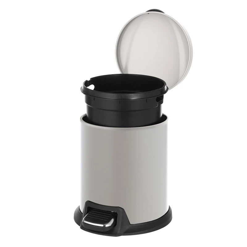 Grey Round Pedal Bin, 5L 4 Grey Round Pedal Bin, 5L - Image 2