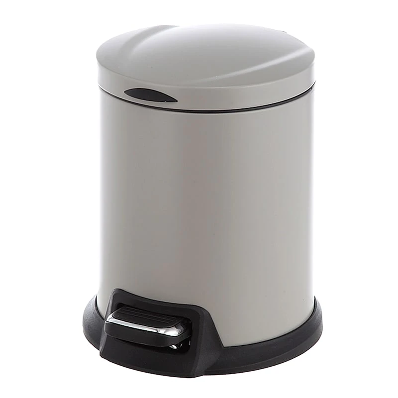 Grey Round Pedal Bin, 5L 3 Grey Round Pedal Bin, 5L