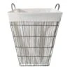 Grey Tapered Wavy Metal Wire Laundry Hamper, Medium 2 Grey Tapered Wavy Metal Wire Laundry Hamper, Medium -Cleaning Essentials Sales grey tapered wavy metal wire laundry hamper medium