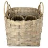 Grey Wash Chip Wood Basket -Cleaning Essentials Sales grey wash chip wood basket
