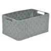 Grey Weave Round Corner Storage Basket, Medium -Cleaning Essentials Sales grey weave round corner storage basket medium