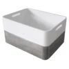 Grey & White Wooden Crate, Medium -Cleaning Essentials Sales grey white wooden crate medium