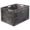Grey Wooden Crate, Large 2 Grey Wooden Crate, Large -Cleaning Essentials Sales grey wooden crate large