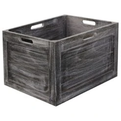 Grey Wooden Crate, Large