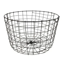 Honeybloom Tapered Dark Grey Metal Basket, Small
