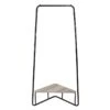 Jami Corner Black Garment Rack With Brown Shelf -Cleaning Essentials Sales jami corner black garment rack with brown shelf