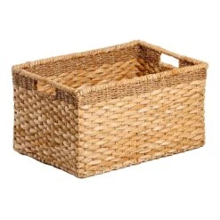 Joan Water Hyacinth Rectangle Shelf Tote, Small