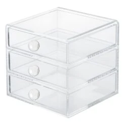 Laila Ali 3-Drawer Clear Modern Organizer