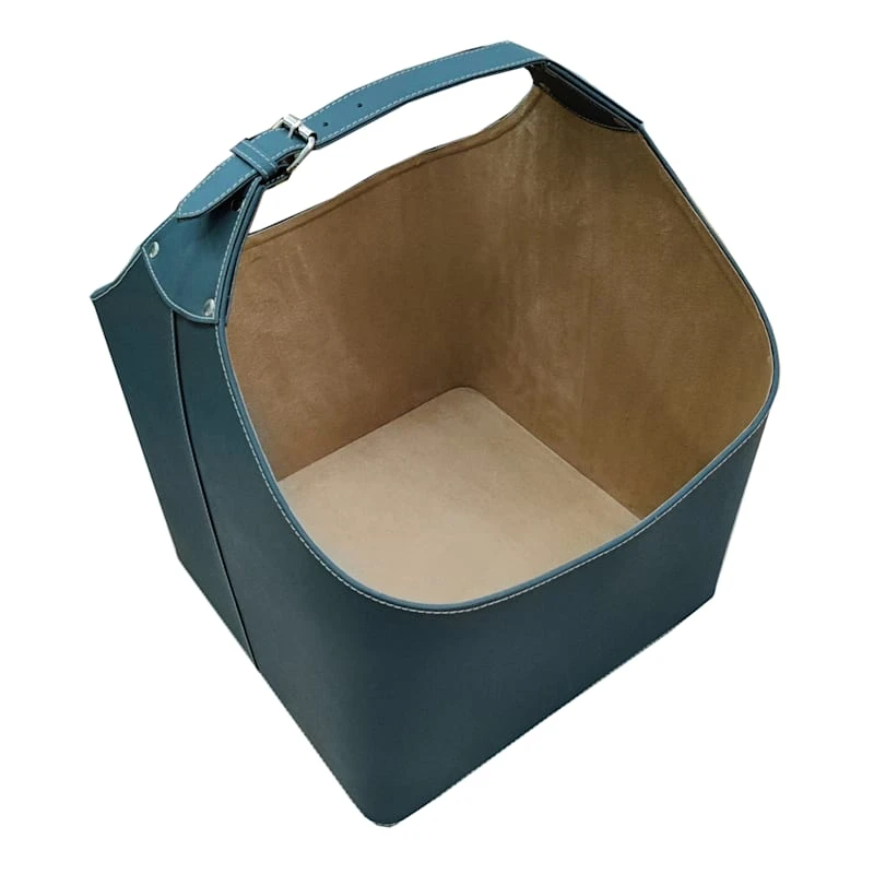 Laila Ali Grey Faux Leather Magazine Storage Bin, Large 4 Laila Ali Grey Faux Leather Magazine Storage Bin, Large - Image 2