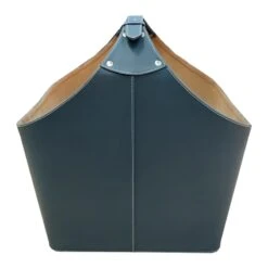 Laila Ali Grey Faux Leather Magazine Storage Bin, Large