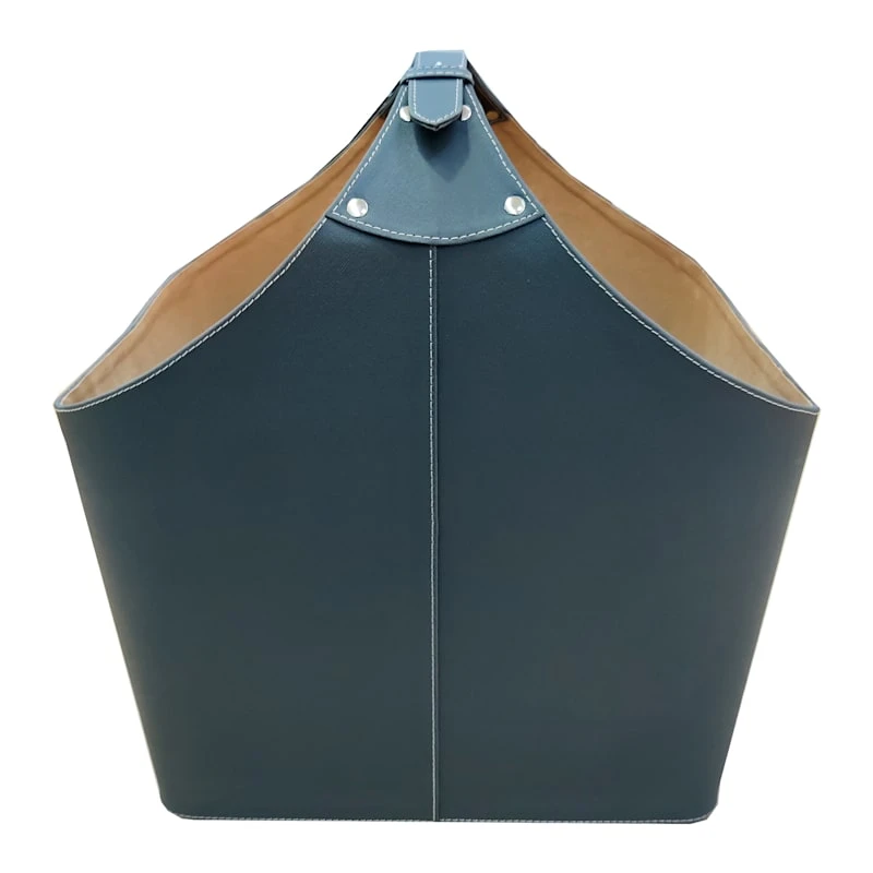 Laila Ali Grey Faux Leather Magazine Storage Bin, Large 3 Laila Ali Grey Faux Leather Magazine Storage Bin, Large