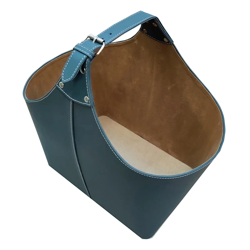 Laila Ali Grey Faux Leather Magazine Storage Bin, Medium 4 Laila Ali Grey Faux Leather Magazine Storage Bin, Medium - Image 2