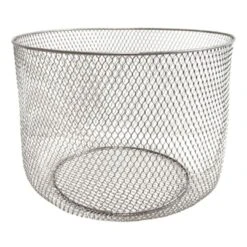 Laila Ali Round Metal Mesh Storage Basket, Small