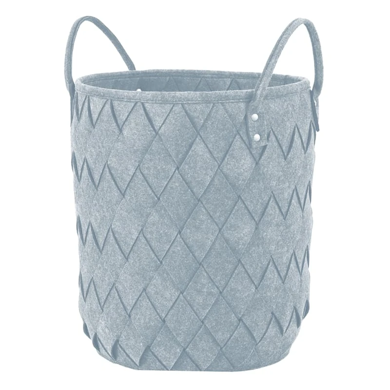 Laila Ali Round Woven Blue Felt Laundry Hamper 3 Laila Ali Round Woven Blue Felt Laundry Hamper