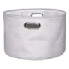 Light Grey Round Fabric Storage Basket, Medium -Cleaning Essentials Sales light grey round fabric storage basket medium