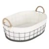 Lined Oval Storage Basket, Large -Cleaning Essentials Sales lined oval storage basket large