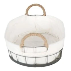 Lined Oval Storage Basket, Medium -Cleaning Essentials Sales lined oval storage basket medium 2