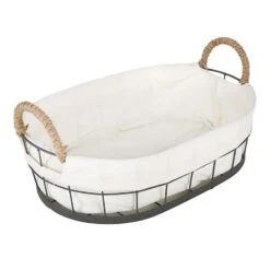 Lined Oval Storage Basket, Medium
