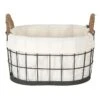 Lined Oval Wire Storage Basket, Medium -Cleaning Essentials Sales lined oval wire storage basket medium