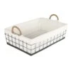 Lined Rectangle Wire Basket, Large -Cleaning Essentials Sales lined rectangle wire basket large