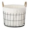 Lined Round Wire Storage Basket, Medium 1 Lined Round Wire Storage Basket, Medium -Cleaning Essentials Sales lined round wire storage basket medium