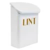Lombard White & Gold Metal Laundry Lint Box -Cleaning Essentials Sales lombard white gold metal laundry lint box