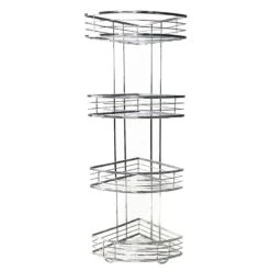 Manhattan 4-Tier Corner Storage Stand, Chrome