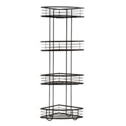 Manhattan 4-Tier Corner Storage Stand, Matte Black